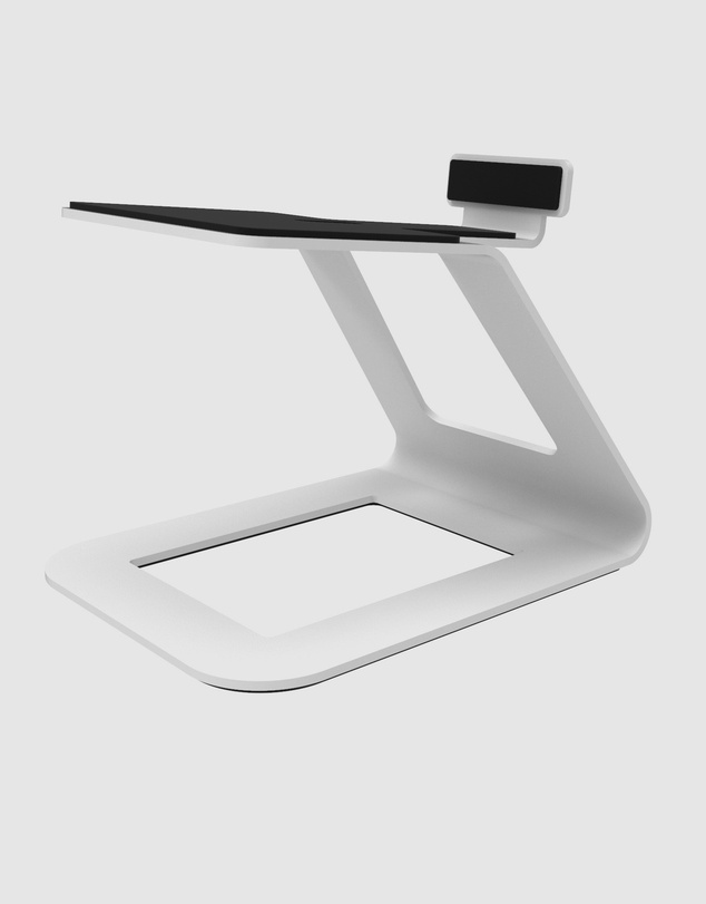 iWorld - Kanto SE6W Elevated Desktop Speaker Stands for Large Speakers - Pair, White