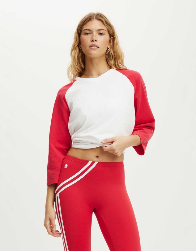 Cotton On Body Active - Active 3/4 Sleeve Graphic Raglan Tee