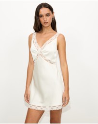 Dazie - Moonlit Lace Satin Mini Dress
