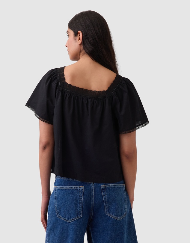 GAP - SS Lace Femme Square Neck Top