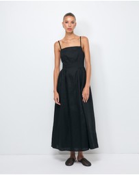 AERE - Gabriella Linen Midi Dress