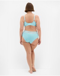 City Chic - Plus size Iris 3 Pack Cotton Cheeky Panty - pink icing blue tint teal