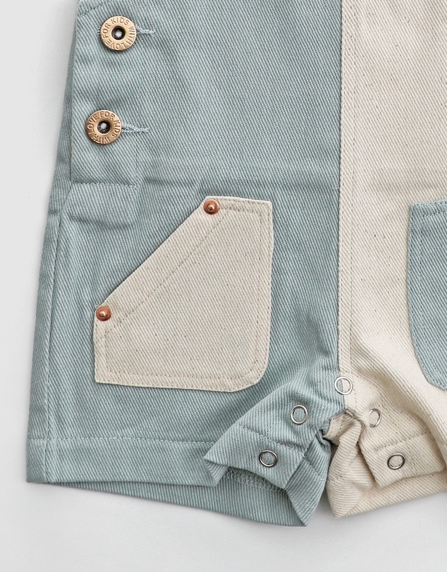 WITH LOVE FOR KIDS - Everett Short Denim Overalls - Babies - Kids