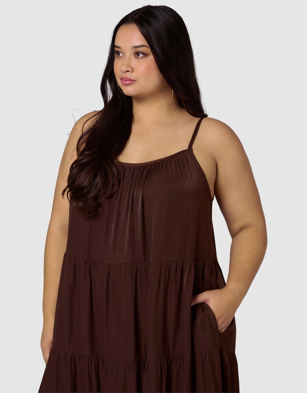 Sunday In The City - Rough Edit Satin Maxi Dress