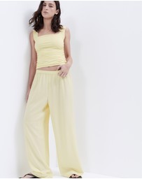 UNISON - Textured Pull On Pant