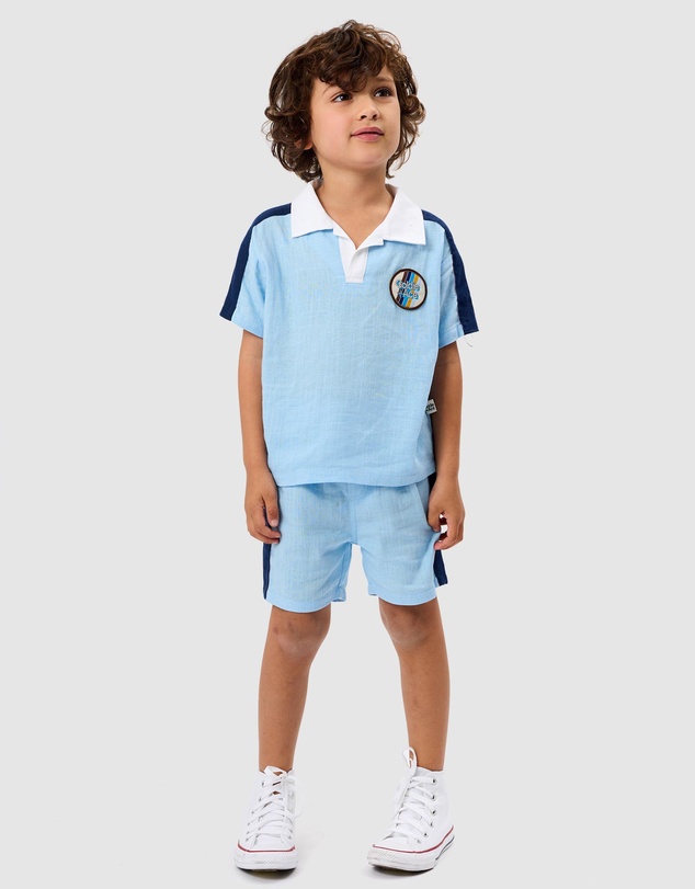 Goldie + Ace - Panel Linen Blend Shorts - Babies-Kids