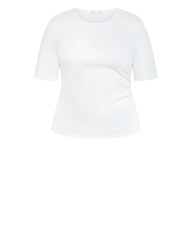 City Chic - Plus size Cinched Side Top - ivory