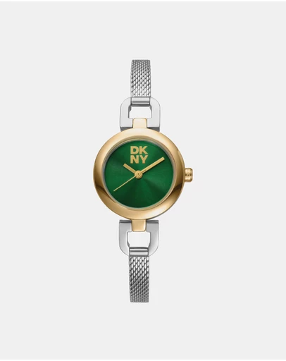 DKNY - Milanese Two-Tone 26mm Green Dial Womens Watch