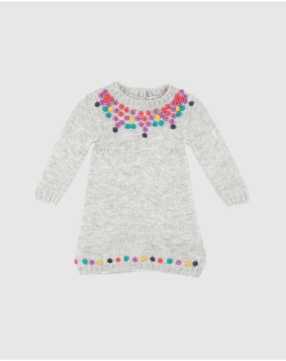 Fox & Finch - Winter Vacay Hand Emb. Knitted Dress - Babies