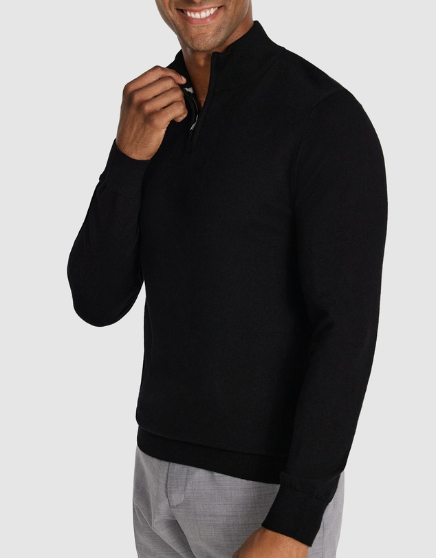 Tarocash - Asher Merino Wool Zip Knit