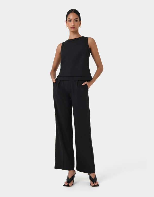 Forcast - Perry Linen Embroidery Top