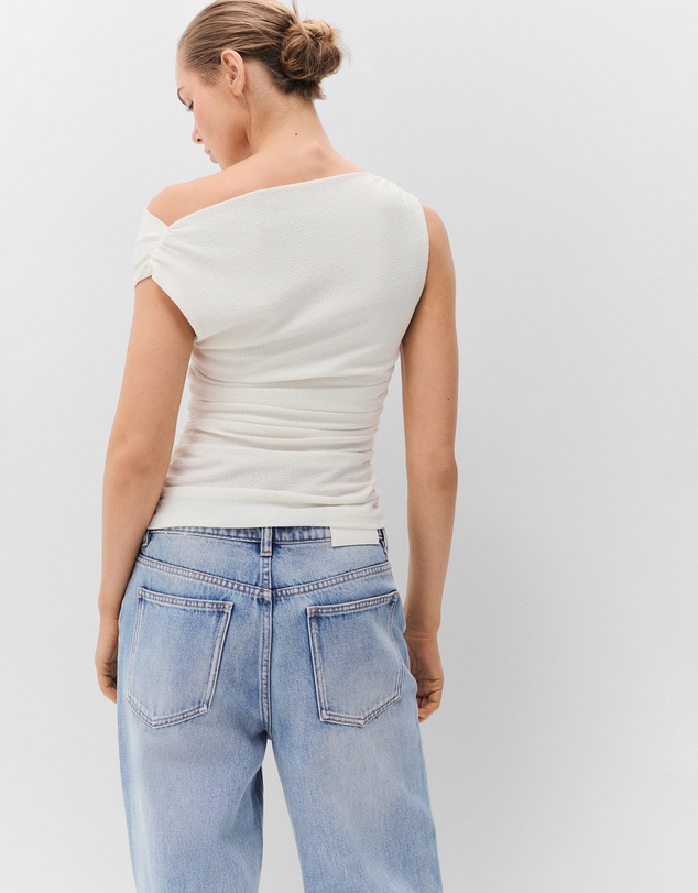 UNISON - Textured Cowl Neck Top