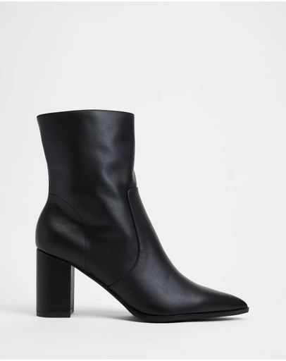 Atmos&Here - Fern Leather Block Heel Ankle Boots