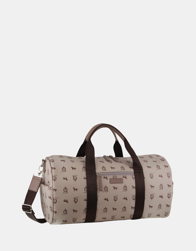 Pierre Cardin - Pierre Cardin Canvas Print/Leather Trim Art Design Duffle Bag