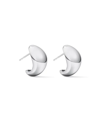 Michael Hill - Polished Half Hoop Dome Stud Earrings in Sterling Silver