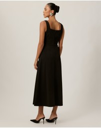 Tussah - Monique Crepe Square Neck Midi Dress