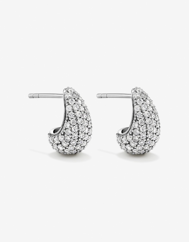 Michael Hill - Pavé Dome Cubic Zirconia Stud Earrings in Sterling Silver