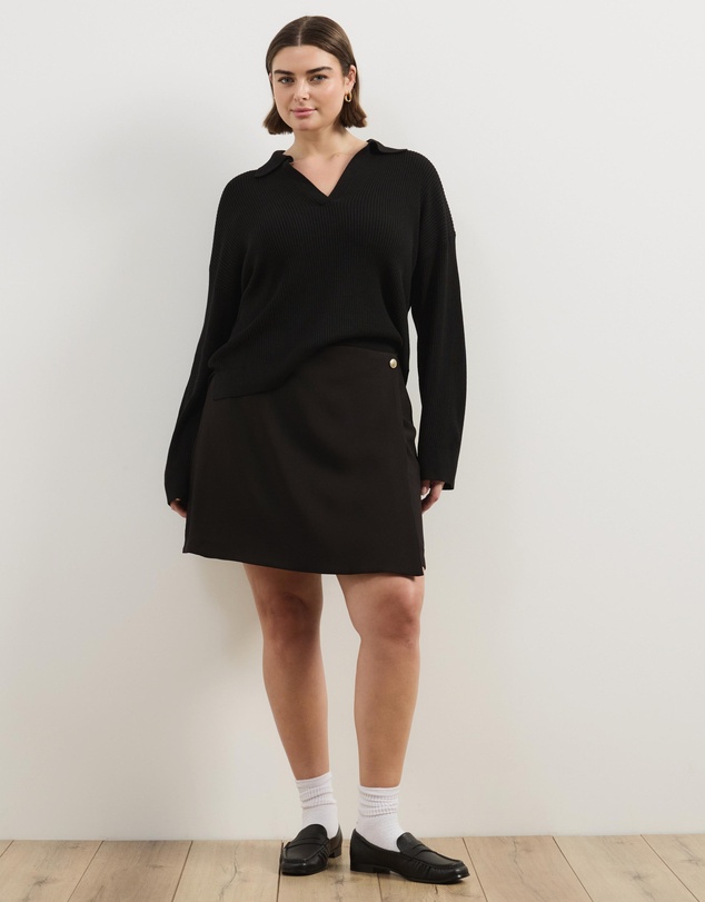 Atmos&Here Curvy - Ayla Wrap Tailored Skirt