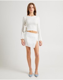 Subtitled - Hally Boat Neck Long Sleeve Knit Top