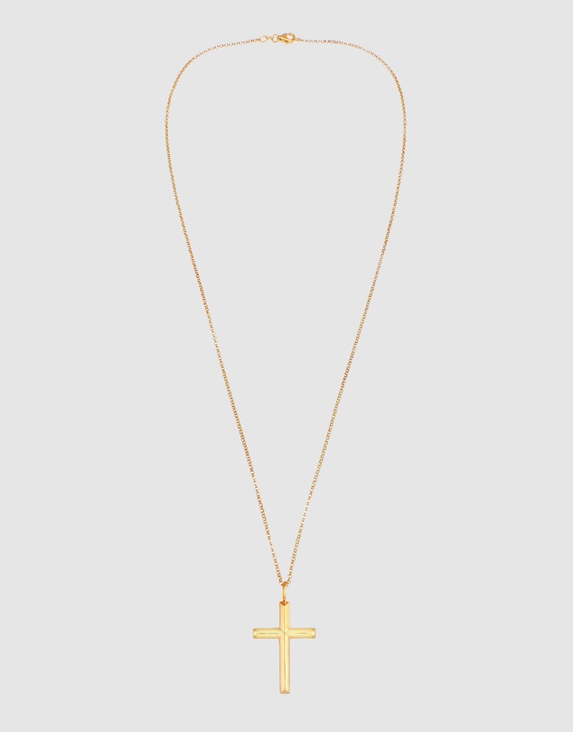 Kuzzoi - ICONIC EXCLUSIVE - Long Necklace with Cross Pendant in Gold-Plated 925 Sterling Silver