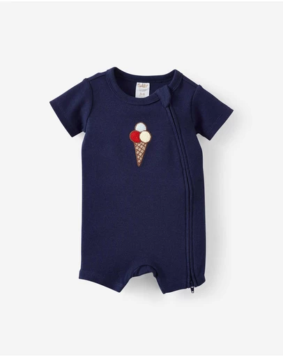 Cotton On Kids - Growie Short Sleeve Zip Romper
