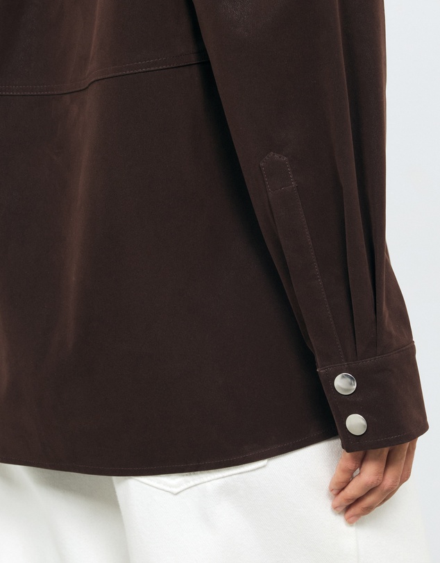 AERE - Suede-Look Panel Shirt