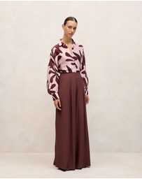 Trenery - Wakame Linen Silk Resort Shirt in Light Pink