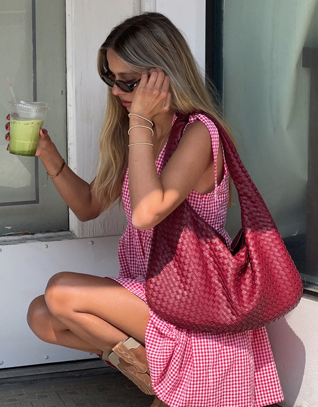 Beginning Boutique - Angel Girl Red Gingham Mini Dress