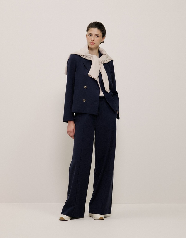 Trenery - Ponte Wide Leg Travel Pant in Night Sky