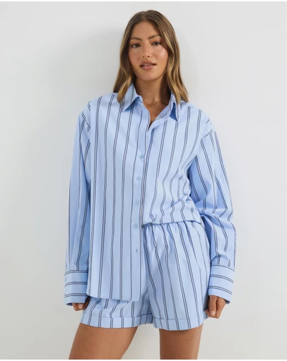 Atmos&Here - Harriet Oversized Stripe Cotton Shirt