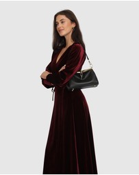 Belle & Bloom - Current Mood Velvet Wrap Dress - Burgundy