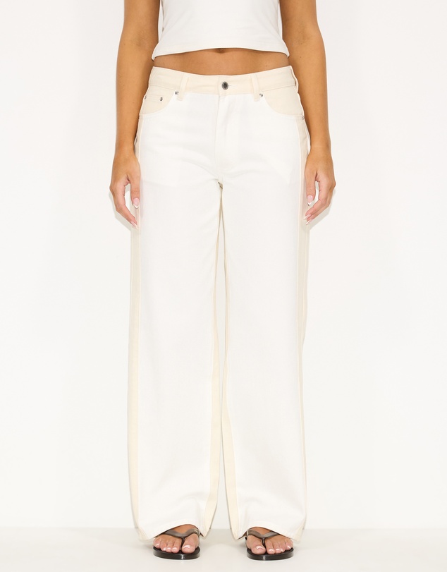 Dazie - Beja Mid Rise Spliced Straight Jeans