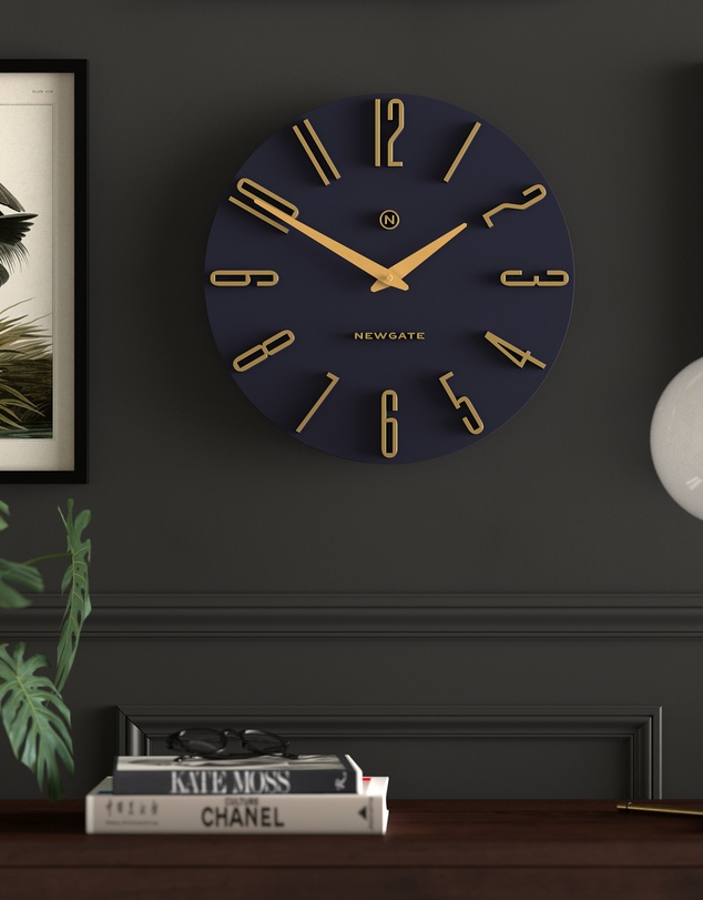 Newgate - Newgate Empire State Wall Clock-Petrol Blue