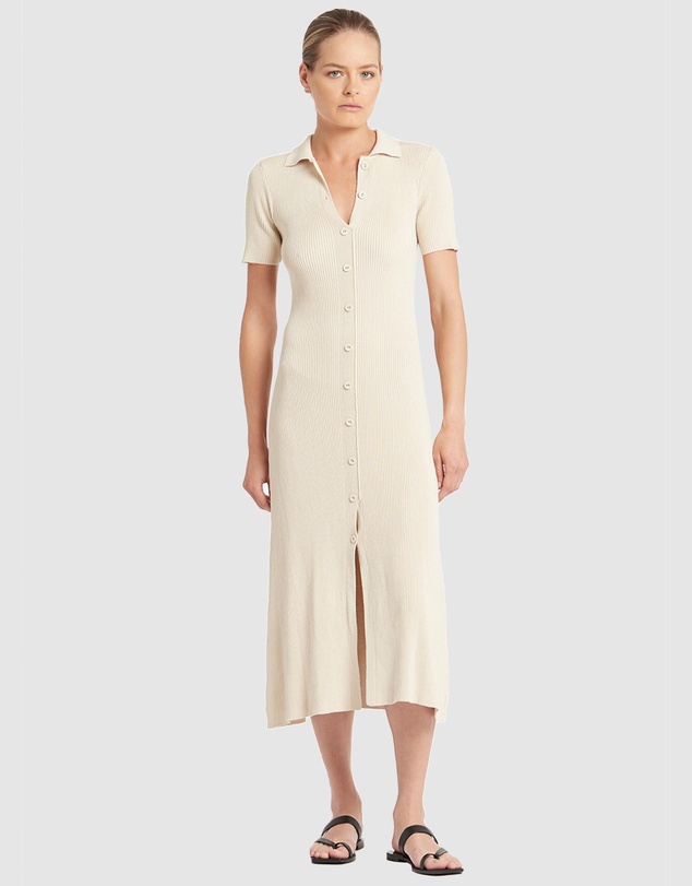 FRIEND of AUDREY - Madden Buttoned Knit Dress