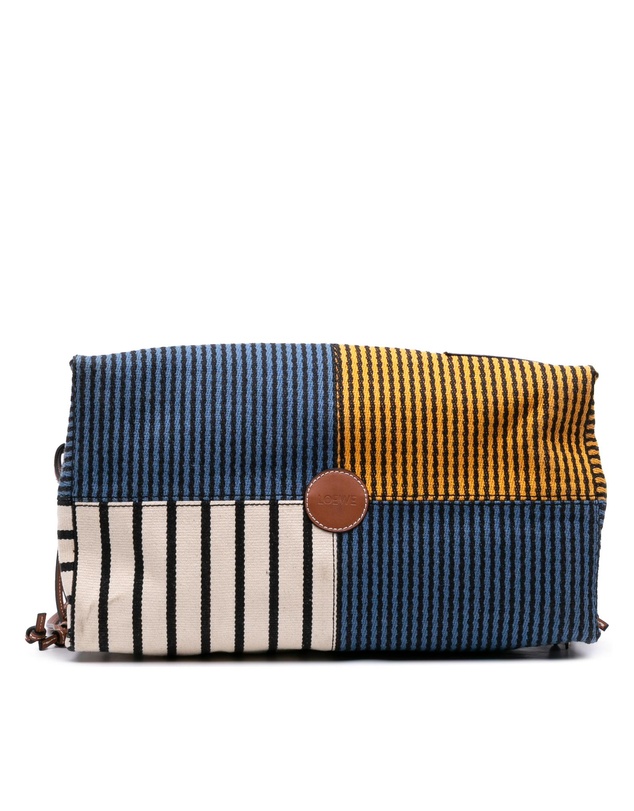 Pre-Loved by Azura Reborn - Pre-Loved LOEWE Vintage Paulas Ibiza Large Canvas Stripes Cushion Tote