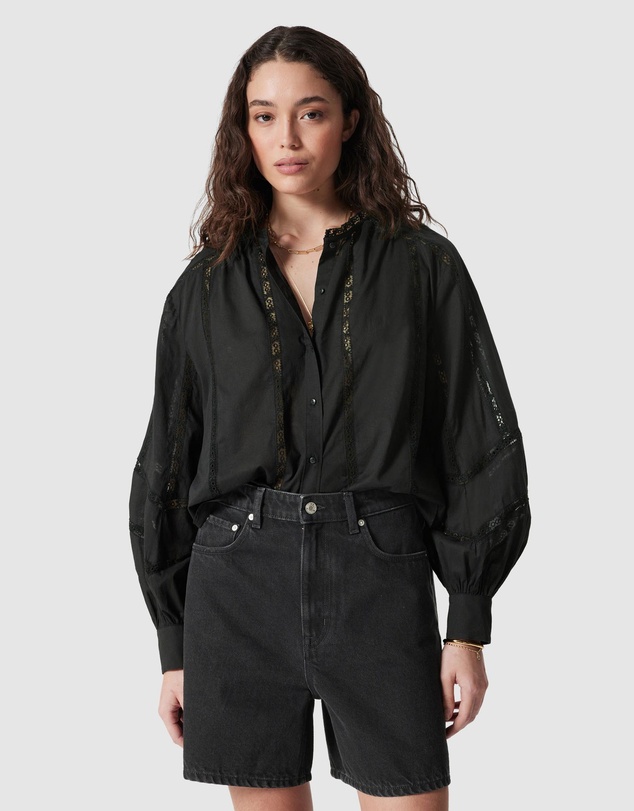 & Other Stories - Voluminous Lace-Trimmed Blouse