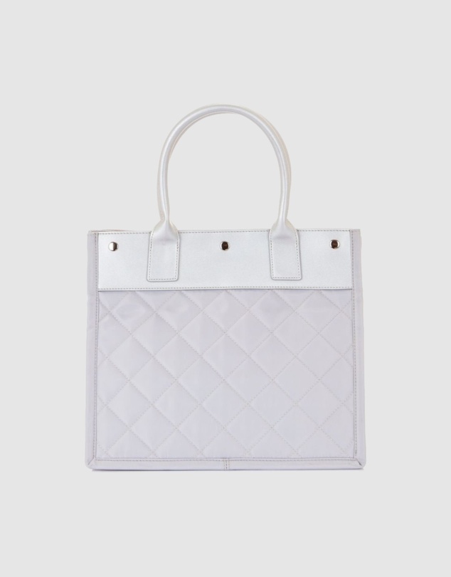 JETT BLACK - Soho Silver Quilted Tote Bag