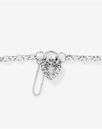 Michael Hill - Cubic Zirconia Butterfly Padlock Belcher Bracelet in Sterling Silver