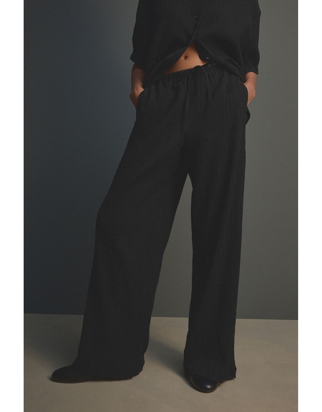 NEXT - Wide Leg Textured Trousers with Linen