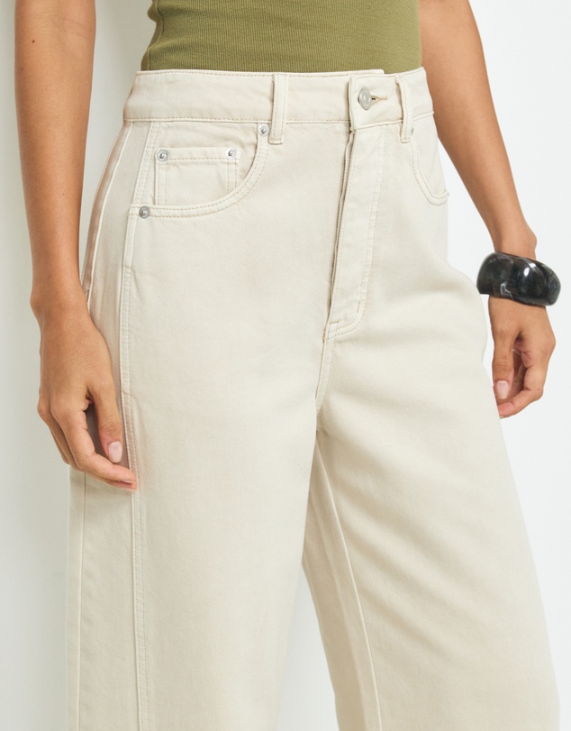 AERE - Mid Rise Barrel Leg Jeans