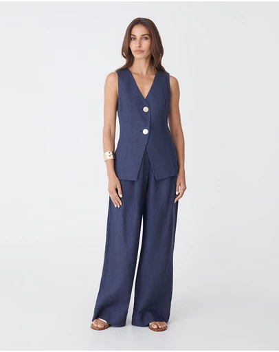 Forcast - Ami V-Neck Linen Vest