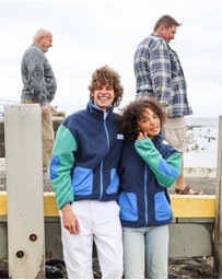 Skwosh - Skwosh Polar Fleece Utility Jacket in Green/Blue