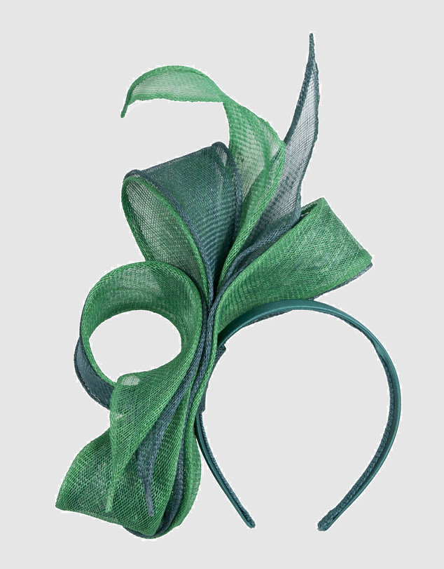 Max Alexander - Green Sinamay Bow Racing Fascinator