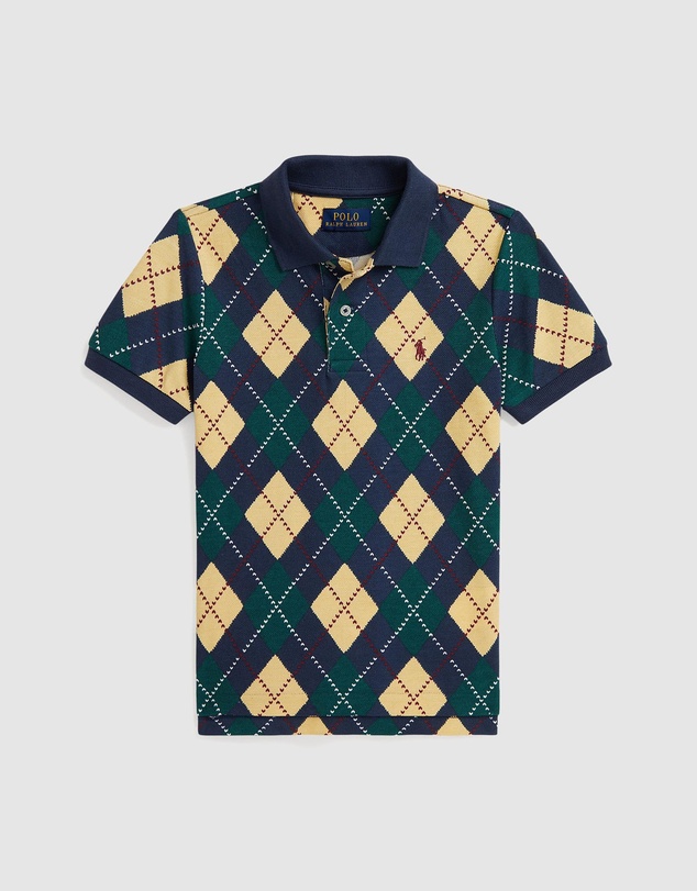 Polo Ralph Lauren - Argyle-Print Cotton Mesh Polo Shirt - ICONIC EXCLUSIVE - Babies-Kids