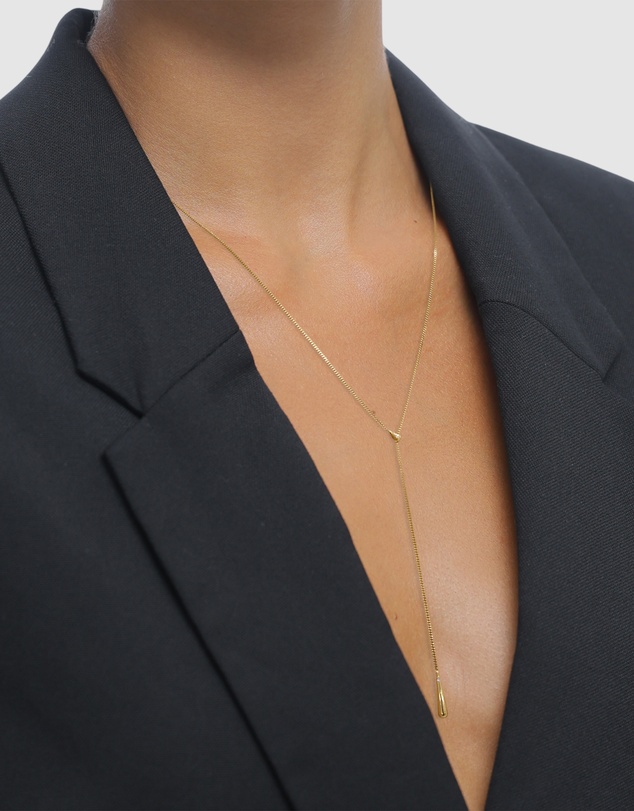 Elli Jewelry - Necklace Y-Shape Drop Crystal 925 Sterling Silver Gold-Plated