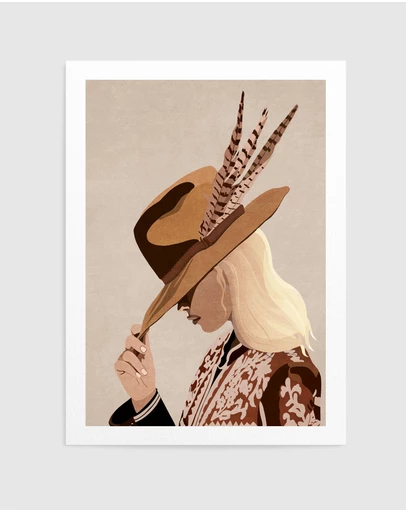 Olive et Oriel - Cowgirl by Emel Tunaboylu Art Print