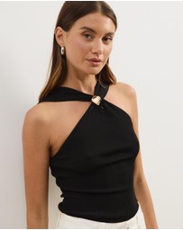 Atmos&Here - Poppy Cross Over Knit Halter Tank