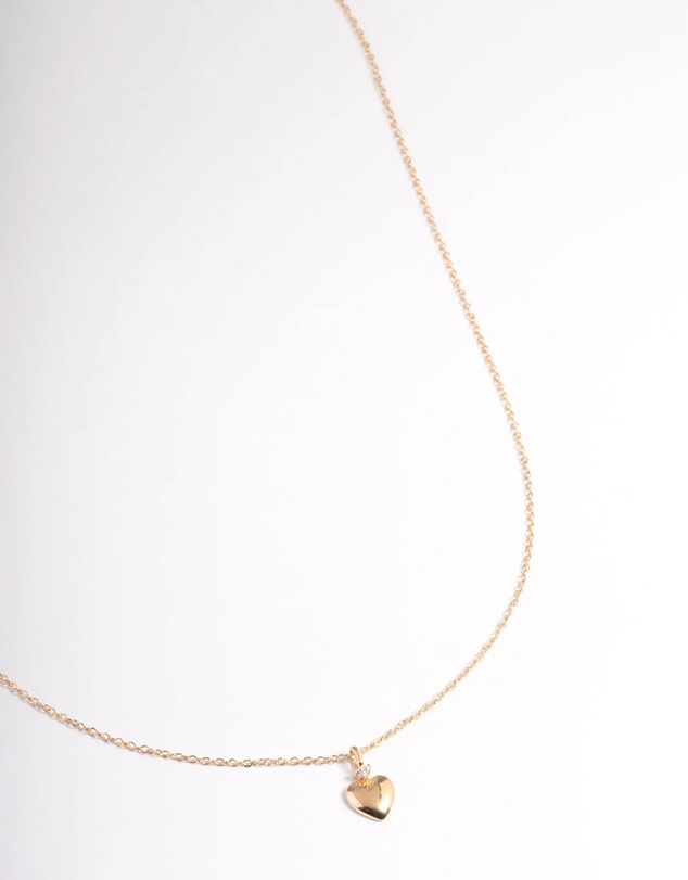 Lovisa - Gold Sterling Plated Puff Heart Pendant Necklace