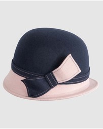Max Alexander - Winter Felt Navy/Pink Cloche Hat
