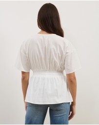 Atmos&Here - Elis Cotton Gathered Waist Top